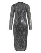 Vigigi Highneck Sequin L/S Midi Dress/Dc Black Vila