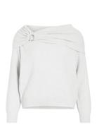 Vikenya L/S Off Shoulder Knit Top/Ka White Vila