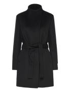 Wool Funnel Neck Coat Black Calvin Klein