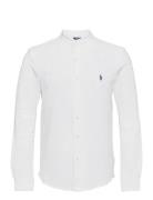 Featherweight Mesh-Ls Fb Mandarin C White Polo Ralph Lauren