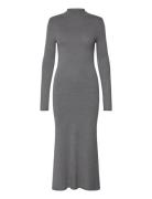 Perkins-Neck Knitted Dress Grey Mango