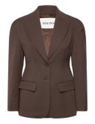 Ella Tailored Peplum Blazer Brown Malina