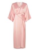 Erica Wrap Detailed Midi Dress Pink Malina