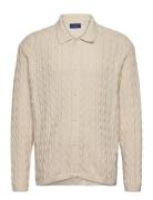 Jorwinter Knit Cable Polo Styd Aw24 Cream Jack & J S