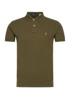 Slim Fit Mesh Polo Shirt Khaki Polo Ralph Lauren