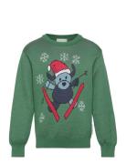 Knitted Crew Neck Sweater Mossgreen Green Geggamoja