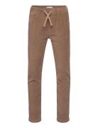 Corduroy Trousers With Elastic Waist Brown Mango