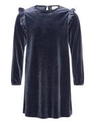 Dress Velour Navy Creamie