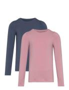 T-Shirt Ls 2-Pack Pink Creamie