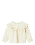 Nmfsaku Ls Loose Emb Top 2511-Ku S Lil Beige Lil'Atelier