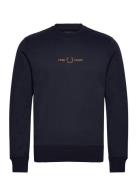 Embroidered Sweatsh Navy Fred Perry