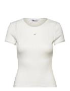 Tjw Slim Pointelle Rib Tee White Tommy Jeans