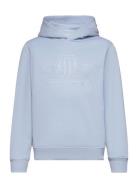 Tonal Shield Hoodie Blue GANT