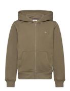 Shield Zip Hoodie Khaki GANT