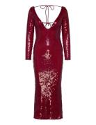 Verona Sequin Maxi Dress Red Bardot