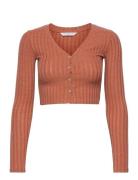 Ribbed Long-Sleeved T-Shirt Orange Mango