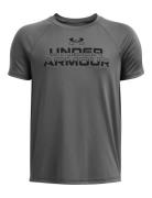 Ua Tech Split Wordmark Ss Grey Under Armour