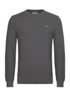 Cotton Micro Textured C-Neck Grey GANT