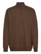 Luxury Jersey Quarter-Zip Pullover Brown Polo Ralph Lauren