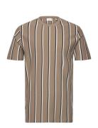 Striped Piqué Tee S/S Beige Lindbergh