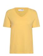 Slfessential Ss V-Neck Tee Noos Yellow Selected Femme