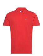 Tjm Slim Placket Polo Ext Red Tommy Jeans