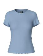 Pcnicca Ss O-Neck Top Jrs Noos Blue Pieces