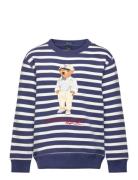 Striped Polo Bear Fleece Sweatshirt Blue Ralph Lauren Kids