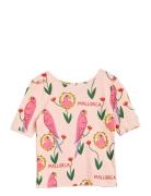 Parrots Aop Ballet Ss Tee Pink Mini Rodini