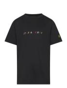 Multi Colour Embroidery T-Shirt Black Lyle & Scott