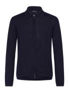 Kaleb Merino Zip Cardigan Navy J. Lindeberg