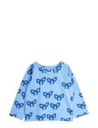 Bow Aop Ls Tee Blue Mini Rodini