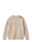 Nova Knit Pattern Pullover Cream Fliink