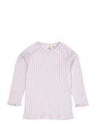 Pointelle Junior Ls Tee Purple Copenhagen Colors