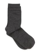 Wool Rib Socks Grey Mp Denmark