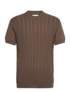 Knitted S/S O-Neck Tee Brown Lindbergh