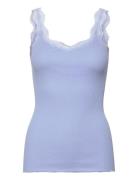 Organic Top W/ Lace Blue Rosemunde