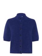 Alphagz Ss Short Cardigan Blue Gestuz