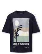 Osjartsy Life Ss Ovs Printed Tee Jrs Navy ONLY & SONS