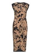 Palm Frond-Print Jersey Tie-Front Dress Black Lauren Ralph Lauren