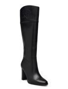 Page Ii Burnished Leather Tall Boot Black Lauren Ralph Lauren