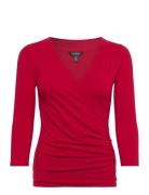 Surplice Jersey Top Red Lauren Ralph Lauren