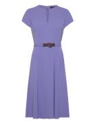 Belted Georgette Dress Purple Lauren Ralph Lauren