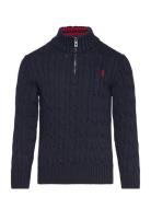 Cable-Knit Cotton Quarter-Zip Sweater Navy Ralph Lauren Kids