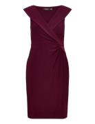 Jersey Off-The-Shoulder Cocktail Dress Burgundy Lauren Ralph Lauren