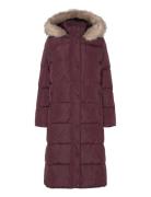 Faux-Fur-Trim Hooded Down Coat Burgundy Lauren Ralph Lauren