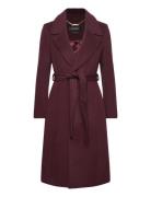 Belted Wool-Blend Wrap Coat Burgundy Lauren Ralph Lauren