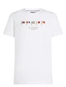 Hilfiger Multi Flags Tee White Tommy Hilfiger