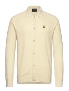 Linen Blend Knitted Shirt Cream Lyle & Scott