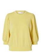 Slftenny 3/4 Sweat Top Noos Yellow Selected Femme